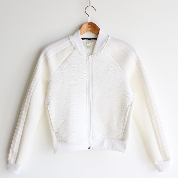 NWOT Adidas Neo Floral White Cropped Track Jacket - Picture 2 of 8
